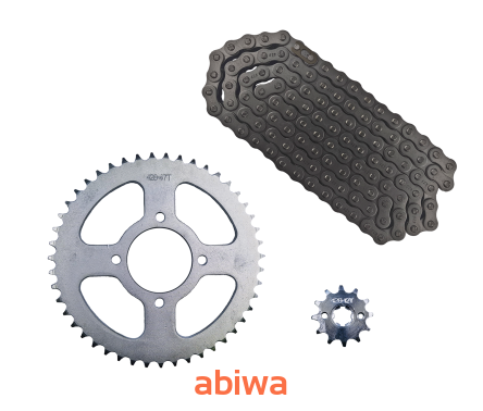 ZESTAW NAPĘDOWY STREET (ZĘBATKI 428-12z, 428-47z(58mm) + ŁAŃCUCH 428-114L) - zębatka przód z otworami