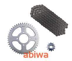 ZESTAW NAPĘDOWY STREET (ZĘBATKI 428-12z, 428-47z(58mm) + ŁAŃCUCH 428-114L) - zębatka przód z otworami