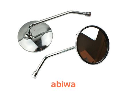 LUSTERKA KPL. GWINT M8 PRAWY, METAL - CHROM, OKRAGŁE 24CM - DŁUGOŚĆ RAMIENIA