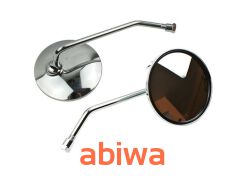 LUSTERKA KPL. GWINT M8 PRAWY, METAL - CHROM, OKRAGŁE 24CM - DŁUGOŚĆ RAMIENIA