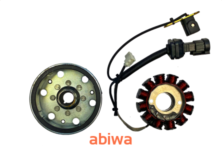 KOŁO MAGNESOWE (MAGNETO) + CEWKI ISKROWNIKA (STATOR) PIAGGIO FLY 125 GILERA RUNNER 200