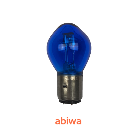 ŻARÓWKA LAMPY S2 / BA20D - BAŃKA PRZÓD 12V - 35W/35W - NIEBIESKA - BEZ ECE