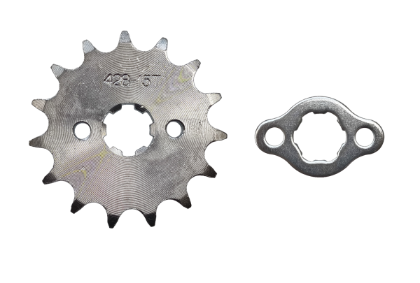 ZĘBATKA ZDAWCZA PRZÓD 428 15 ZĘBÓW + ZABEZPIECZENIE (ŚR.17mm) ATV, CROSS