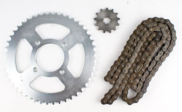 ZESTAW NAPĘDOWY STREET (ZĘBATKI 428-13z, 428-47z(58mm) + ŁAŃCUCH 428-114) zębatka przód bez otworów