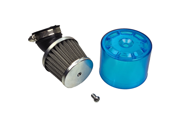 FILTR POWIETRZA STOŻEK - CHROM - 35MM - ŁAMANY, OSŁONA