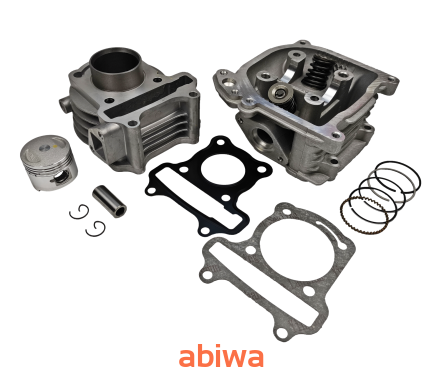 CYLINDER + GŁOWICA KPL. 4T GY6 80CCM (47mm) - Z ODPOWIETRZENIEM- duże zawory