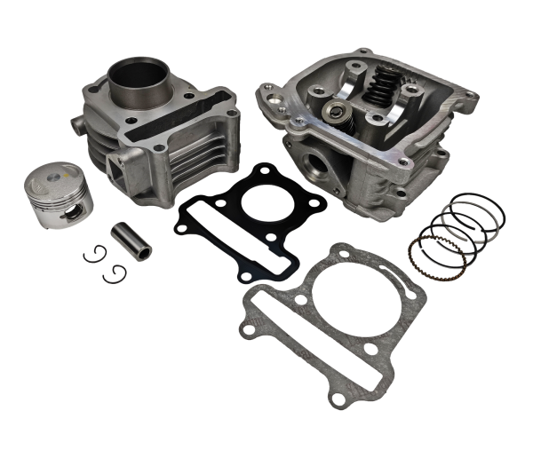 CYLINDER + GŁOWICA KPL. 4T GY6 80CCM (47mm) - Z ODPOWIETRZENIEM- duże zawory
