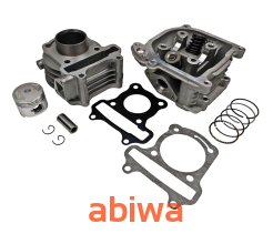 CYLINDER + GŁOWICA KPL. 4T GY6 80CCM (47mm) - Z ODPOWIETRZENIEM- duże zawory