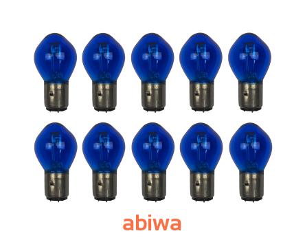 ŻARÓWKA LAMPY S2 / BA20D - BAŃKA PRZÓD 12V - 35W/35W - NIEBIESKA - BEZ ECE - 10szt.