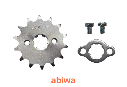ZĘBATKA ZDAWCZA PRZÓD 428 14 ZĘBÓW + ZABEZPIECZENIE + ŚRUBY (ŚR.17mm) ATV, CROSS