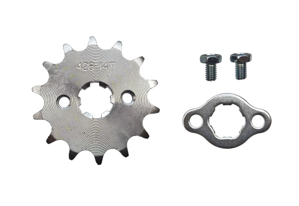 ZĘBATKA ZDAWCZA PRZÓD 428 14 ZĘBÓW + ZABEZPIECZENIE + ŚRUBY (ŚR.17mm) ATV, CROSS