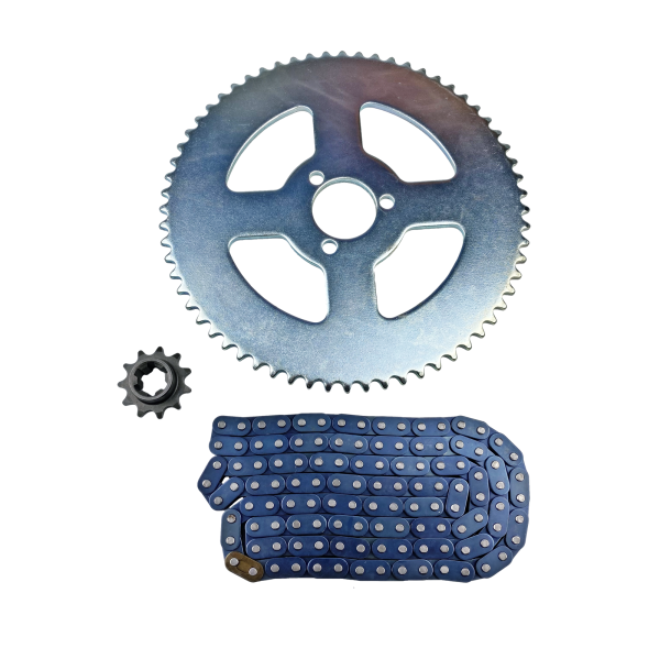 ZESTAW NAPĘDOWY POCKET BIKE / CROSS / PIT BIKE (ZĘBATKI 11z+64z (29mm) + ŁAŃCUCH T8F-118L)