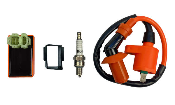 CEWKA ZAPŁONOWA, MODUŁ ZAPŁONU, ŚWIECA GY6 4T TUNING POMARAŃCZOWE