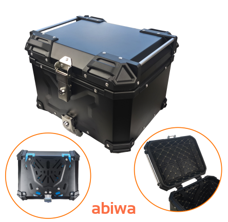 KUFER BAGAŻNIKOWY CENTRALNY CZARNY 45L ALUMINIUM ODPINANY WODOSZCZELNY