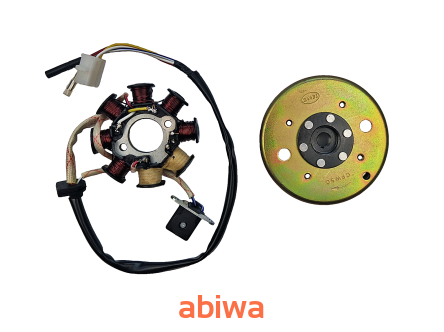 KOŁO MAGNESOWE (MAGNETO) + CEWKI ISKROWNIKA (STATOR) GY6 4T