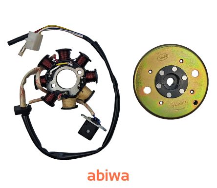 KOŁO MAGNESOWE (MAGNETO) + CEWKI ISKROWNIKA (STATOR) GY6 4T