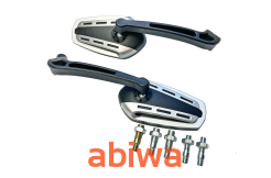 LUSTERKA KPL. GWINT M8/M10 CZARNO-SREBRNE MOTOCYKLOWE 