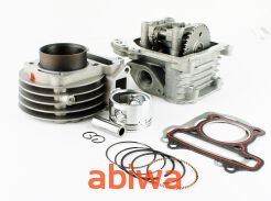 CYLINDER + GŁOWICA KPL. 4T GY6 80CCM (47mm) - Z ODPOWIETRZENIEM - DUŻY ZESTAW - ANH (duże zawory)