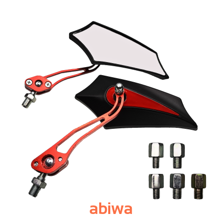 LUSTERKA OSTRE CZARNO-CZERWONE KPL M8/M10 SKUTER, MOTOCYKL