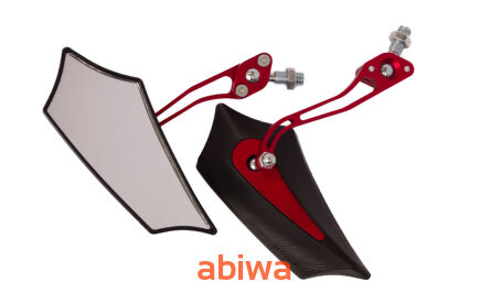 LUSTERKA OSTRE CZARNO-CZERWONE KPL M8/M10