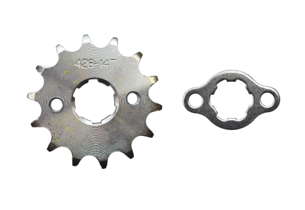 ZĘBATKA ZDAWCZA PRZÓD 428 14 ZĘBÓW + ZABEZPIECZENIE (ŚR.20mm) ATV, CROSS