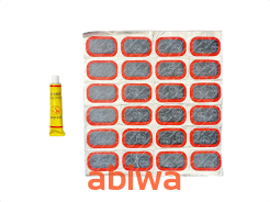 ZESTAW NAPRAWCZY PRZEBITEJ DĘTKI ŁATKI (24 szt.) + KLEJ 52x33mm